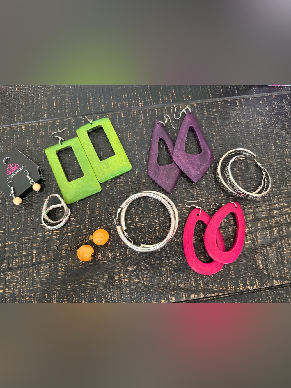 Handcrafted Purple Geometric Drop Earrings - Women Jewelry